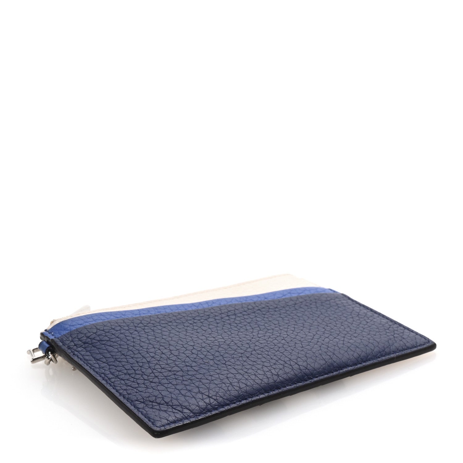 Christian Dior Bullcalf Tri-color Diorissimo Card Holder Navy Blue White 4 of 7