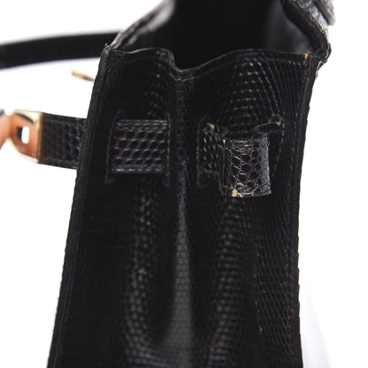Hermes Lizard Kelly Sellier 32 Black 30 of 35