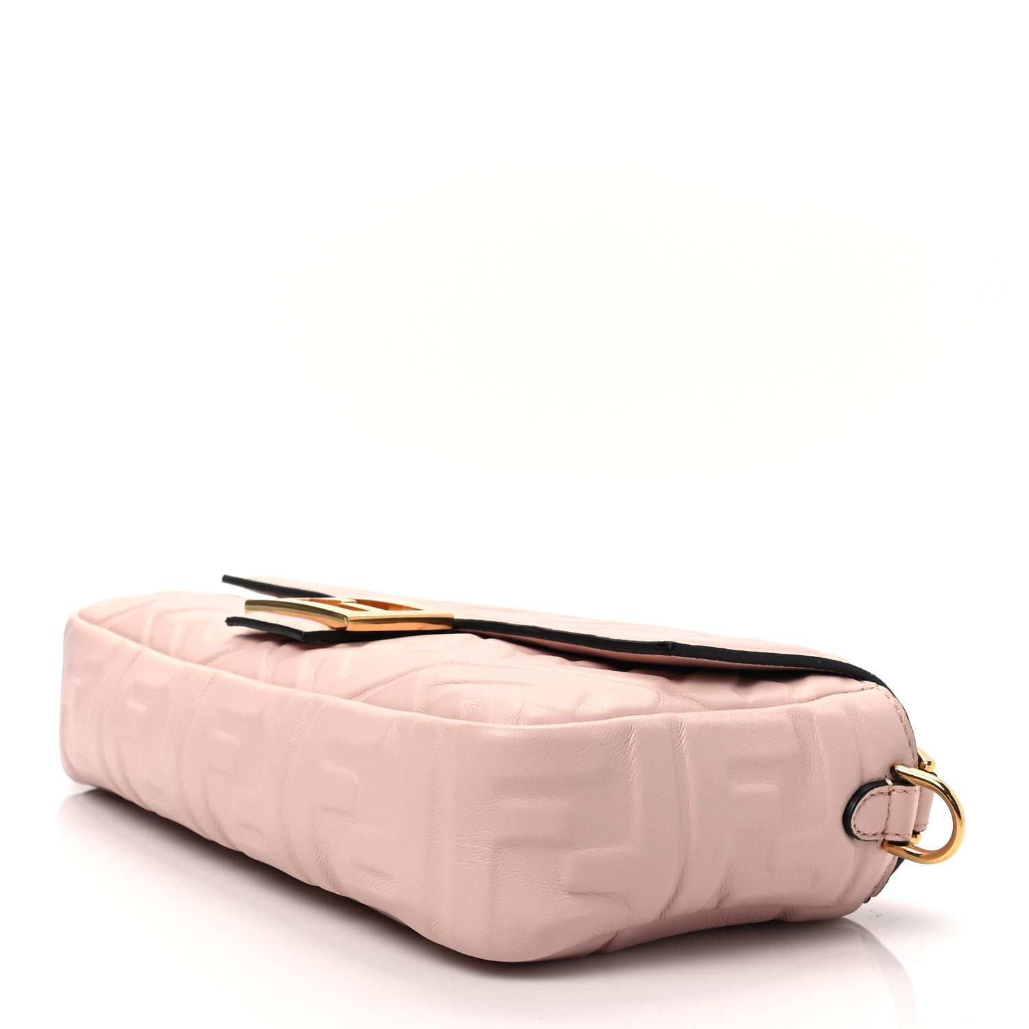 Fendi Nappa FF 1974 Embossed Baguette Rosa Quarzo 7 of 7