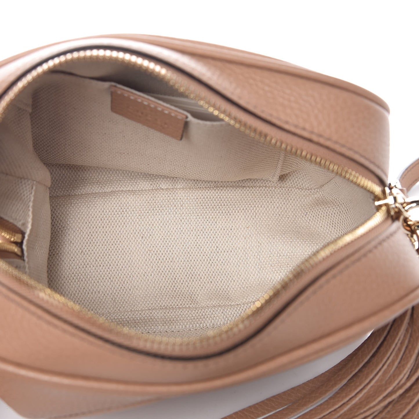 Pebbled Calfskin Small Soho Disco Bag Rose Beige