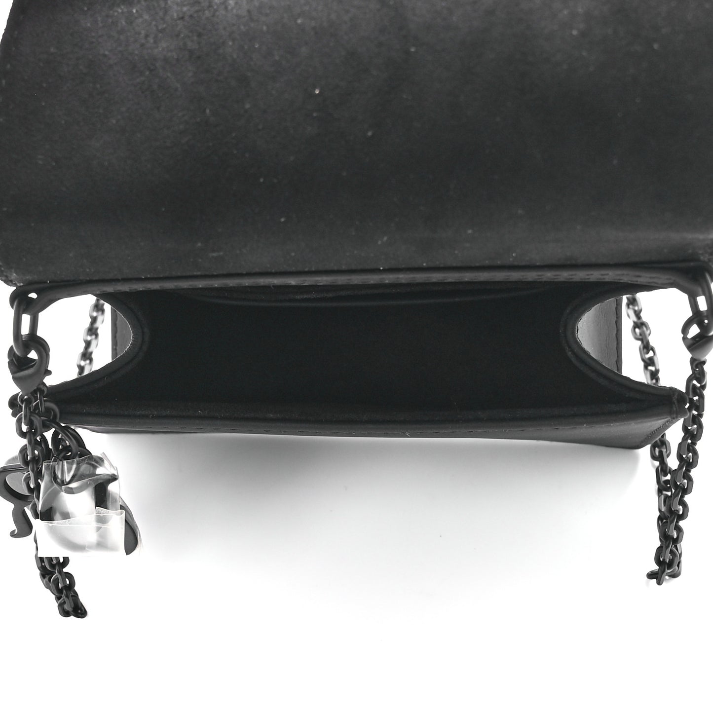 Ultra Matte Calfskin Cannage Mini Waist Pouch on Chain Black