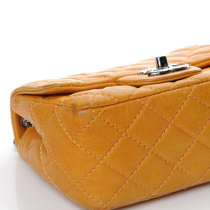 Chanel Glazed Lambskin Quilted Mini Bijoux Chain Square Flap Mango 8 of 10