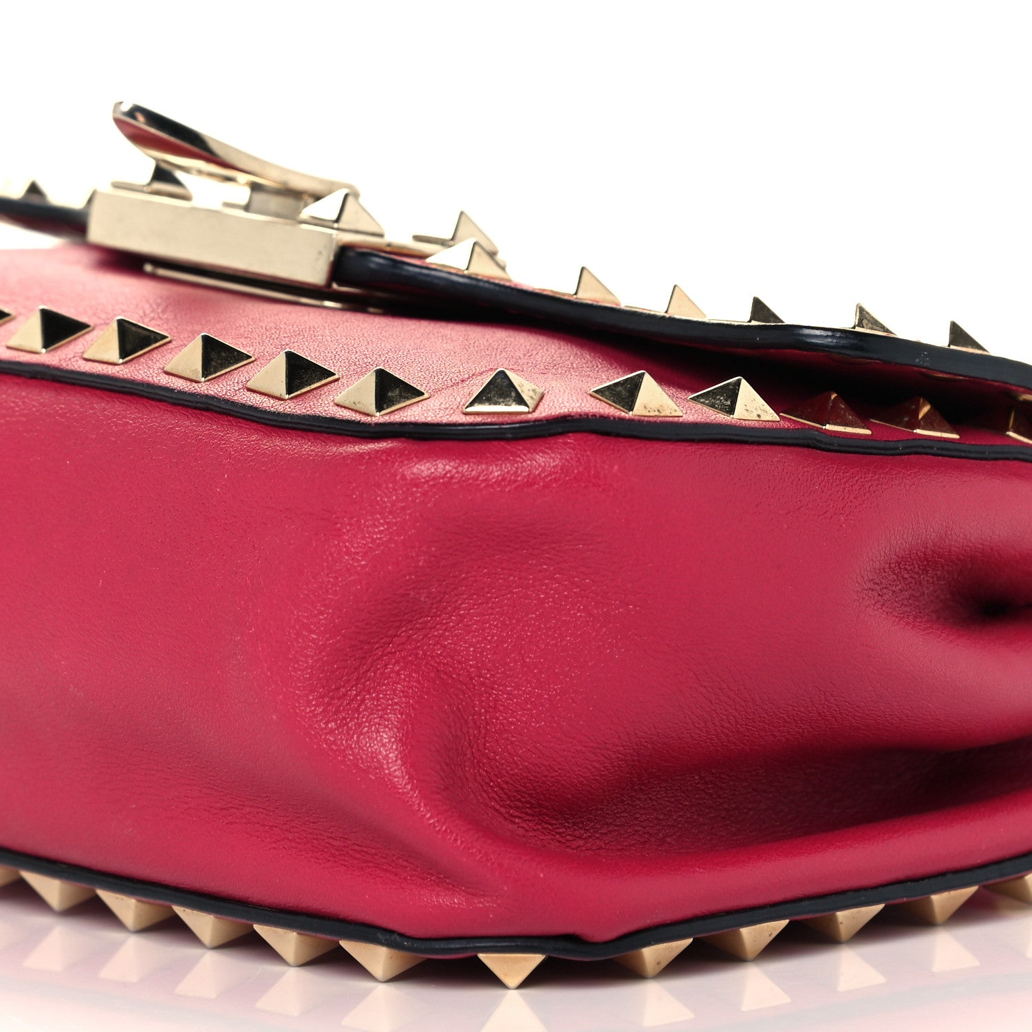 Valentino Garavani Vitello Mini Rockstud Flap Saddle Crossbody Bag Cyclamin 10 of 12