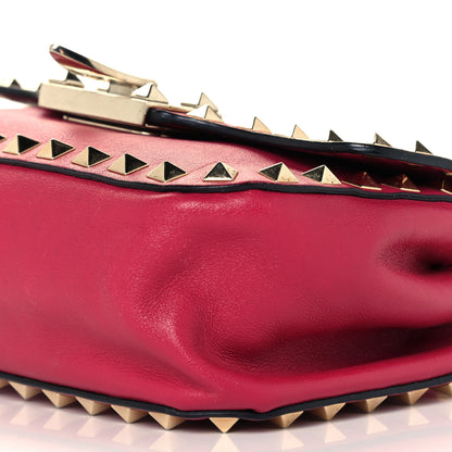 Valentino Garavani Vitello Mini Rockstud Flap Saddle Crossbody Bag Cyclamin 10 of 12