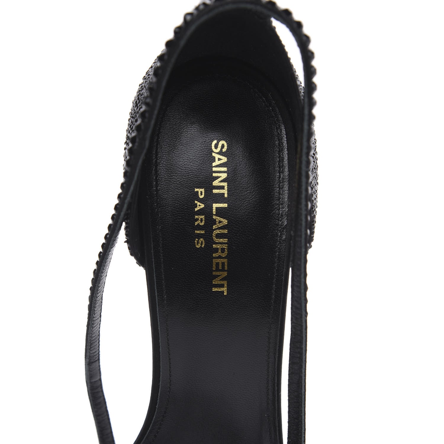 Saint Laurent Satin Crystal Opyum Sandals 12 Black 6 of 7