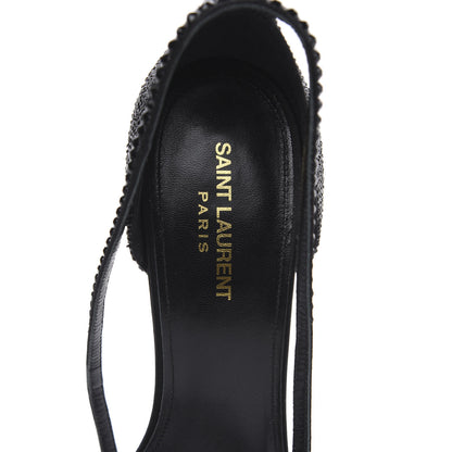 Saint Laurent Satin Crystal Opyum Sandals 12 Black 6 of 7