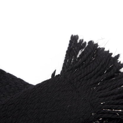 Burberry Metallic Check Knit Fringe Scarf Black 5 of 5