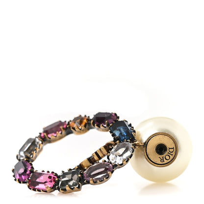 Christian Dior Pearl Crystal J'adior Tribal Earrings Gold Multicolor 4 of 4