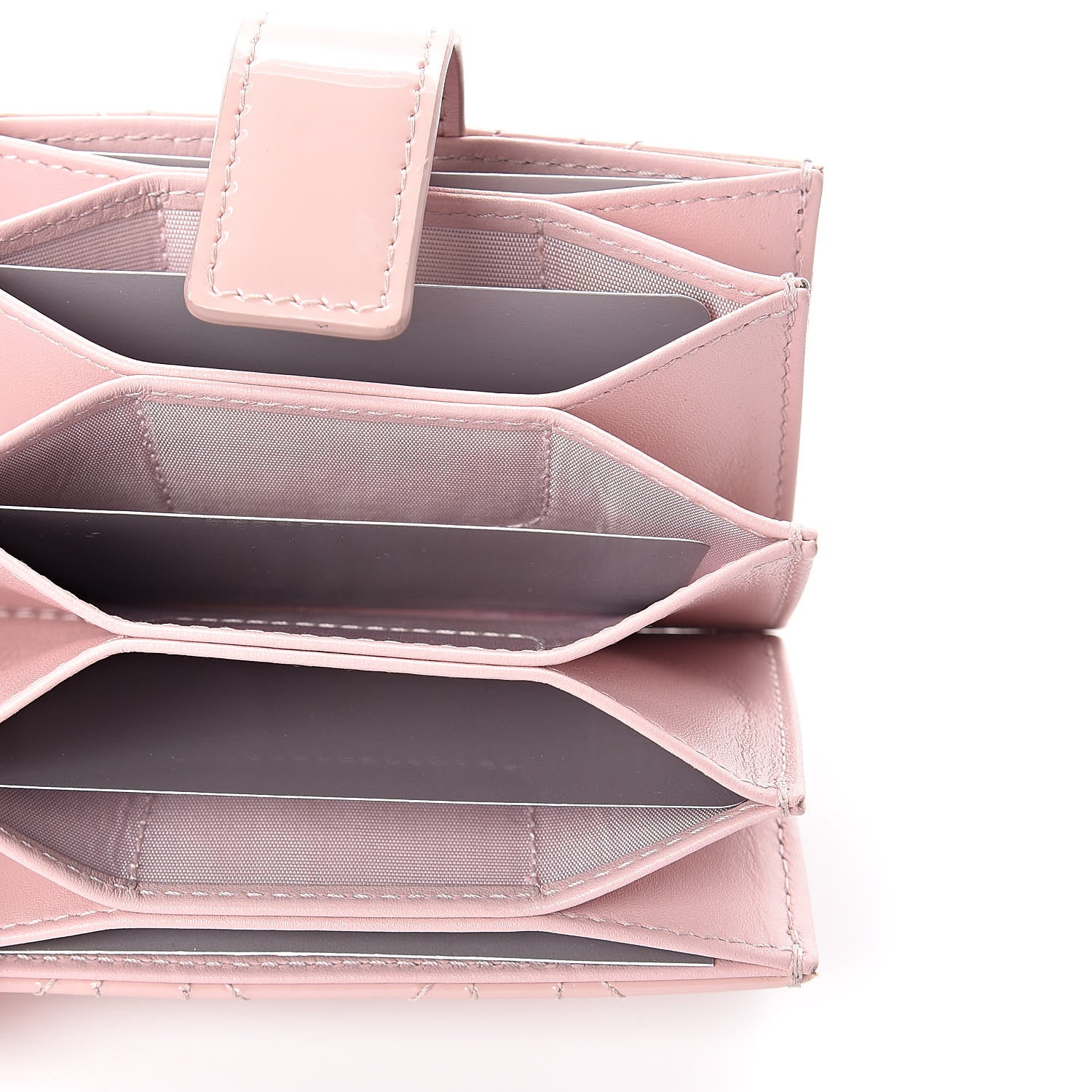 Christian Dior Patent Cannage Lady Dior 5-Gusset Card Holder Rose Clair 6 of 7