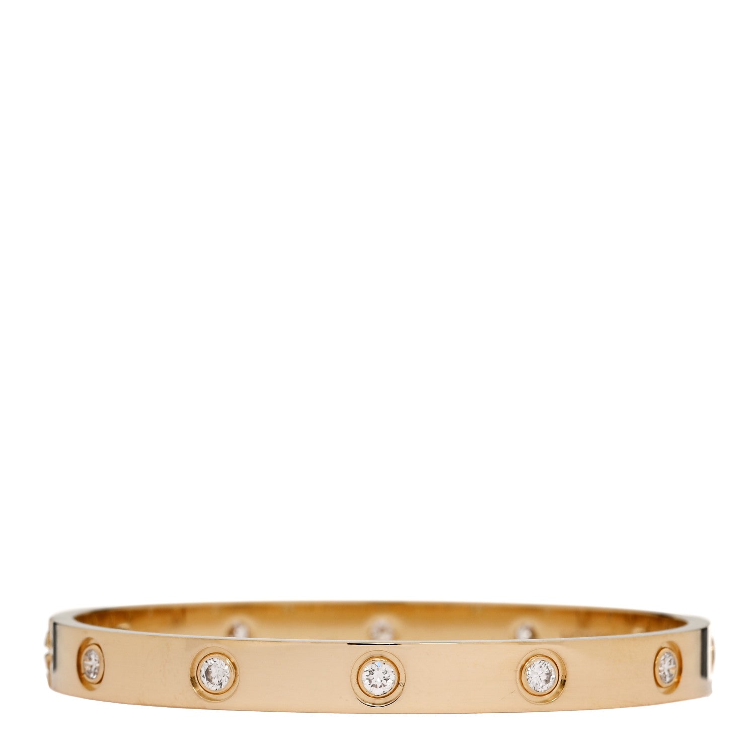 Cartier 18K Yellow Gold 10 Diamond LOVE Bracelet 16 3 of 9