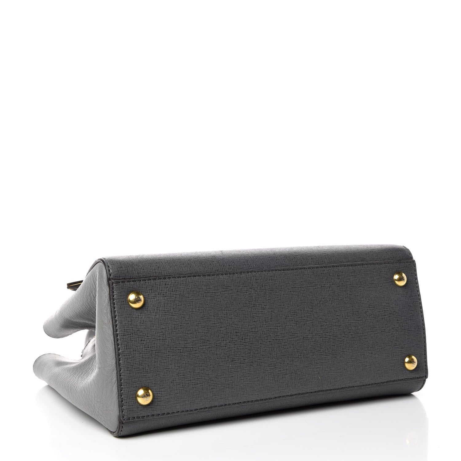 Fendi Vitello Elite Petite 2Jours Tote Grigio Grigio Chiaro 4 of 9