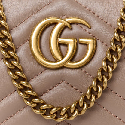 Gucci Calfskin Matelasse Mini GG Marmont Chain Bag Porcelain Rose 8 of 10
