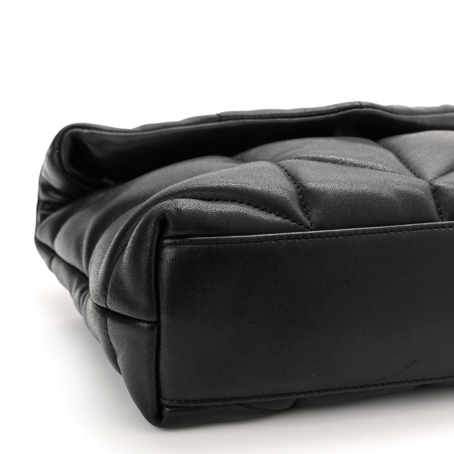 Lambskin Quilted Toy Loulou Puffer Monogram Chain Satchel Black