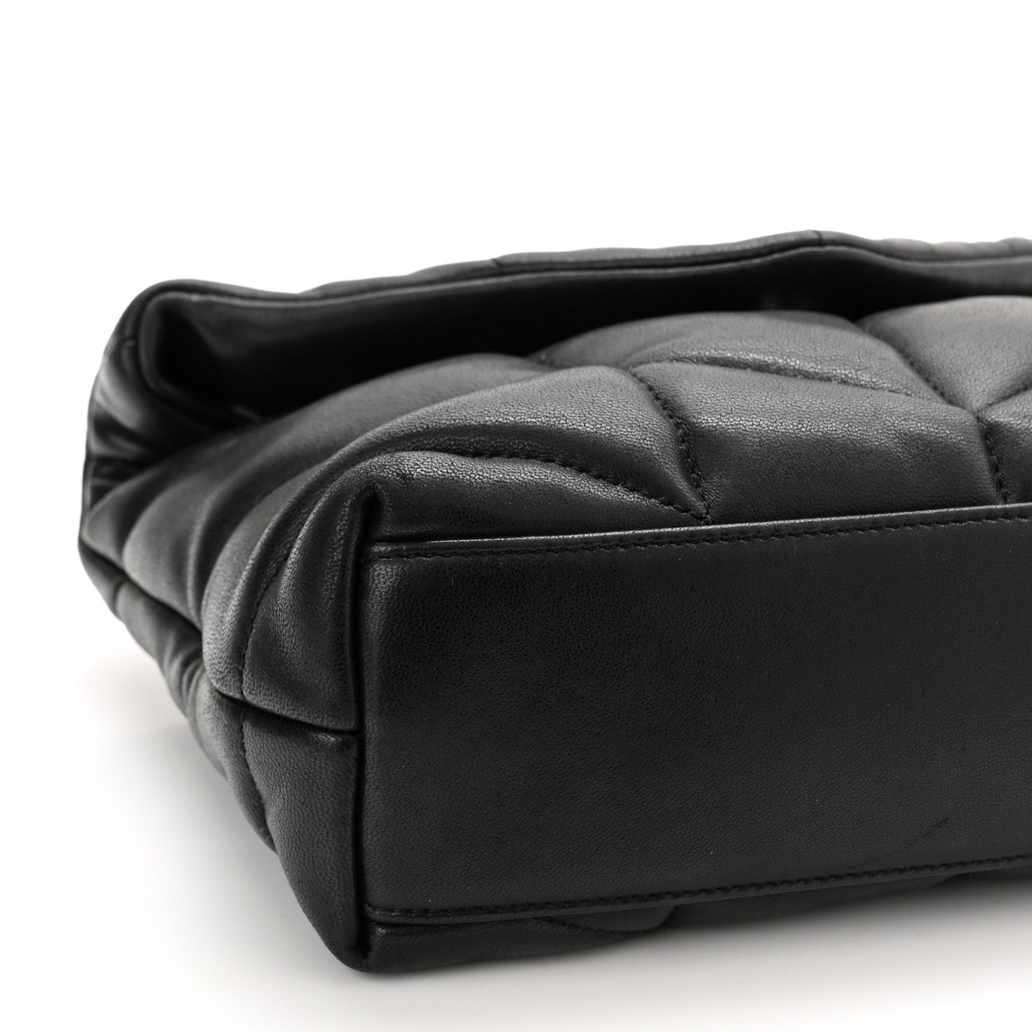 Saint Laurent Lambskin Quilted Toy Loulou Puffer Monogram Chain Satchel Black 10 of 11