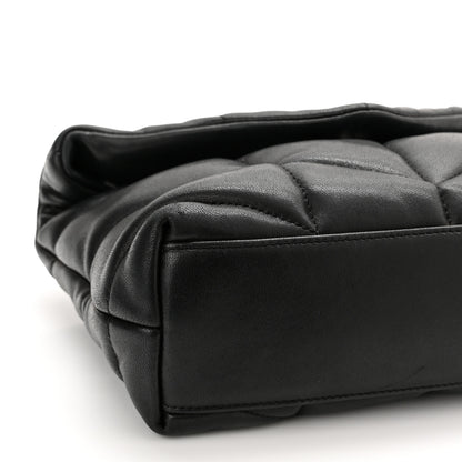 Saint Laurent Lambskin Quilted Toy Loulou Puffer Monogram Chain Satchel Black 10 of 11