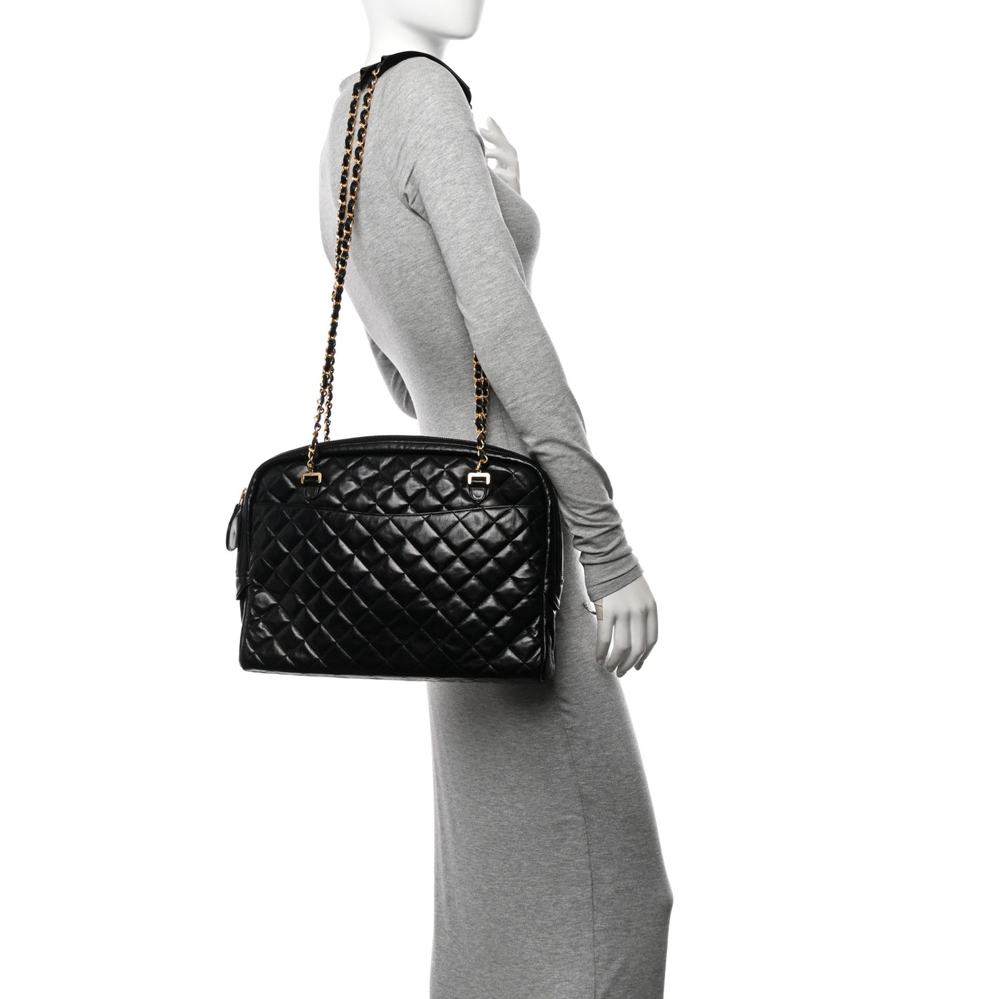 Calfskin Quilted In The Business Camera Bag Black