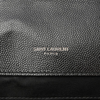 Saint Laurent Grain De Poudre Textured Mixed Matelasse Large Triquilt Monogram Monochrome Satchel Black 7 of 10