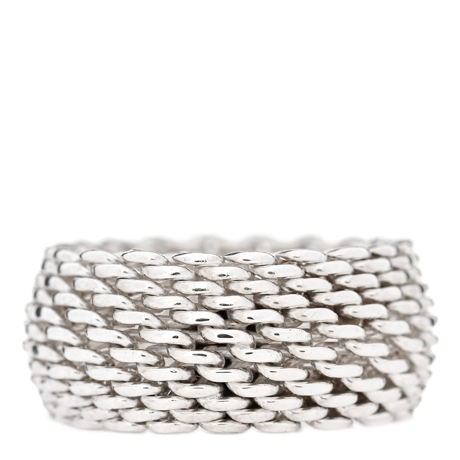 Tiffany Sterling Silver Somerset Mesh Ring 54 6.75 3 of 4