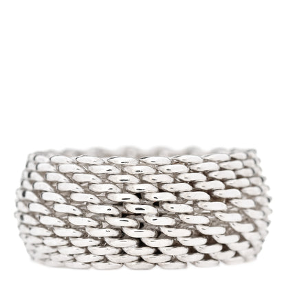 Tiffany Sterling Silver Somerset Mesh Ring 54 6.75 3 of 4