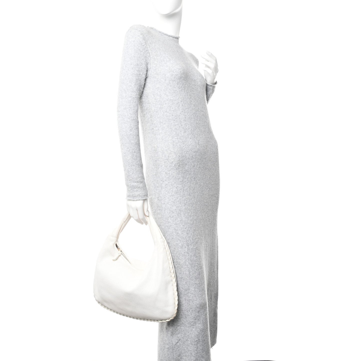 Cervo Braided Medium Veneta Hobo White