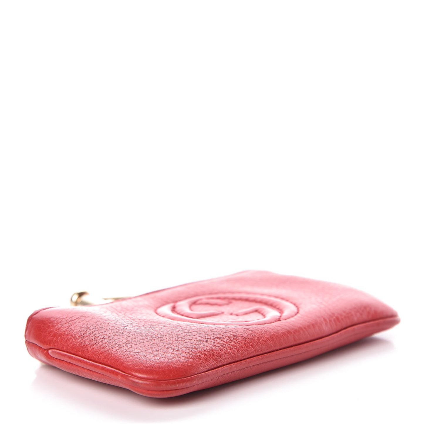 Pebbled Calfskin Soho Key Case Red
