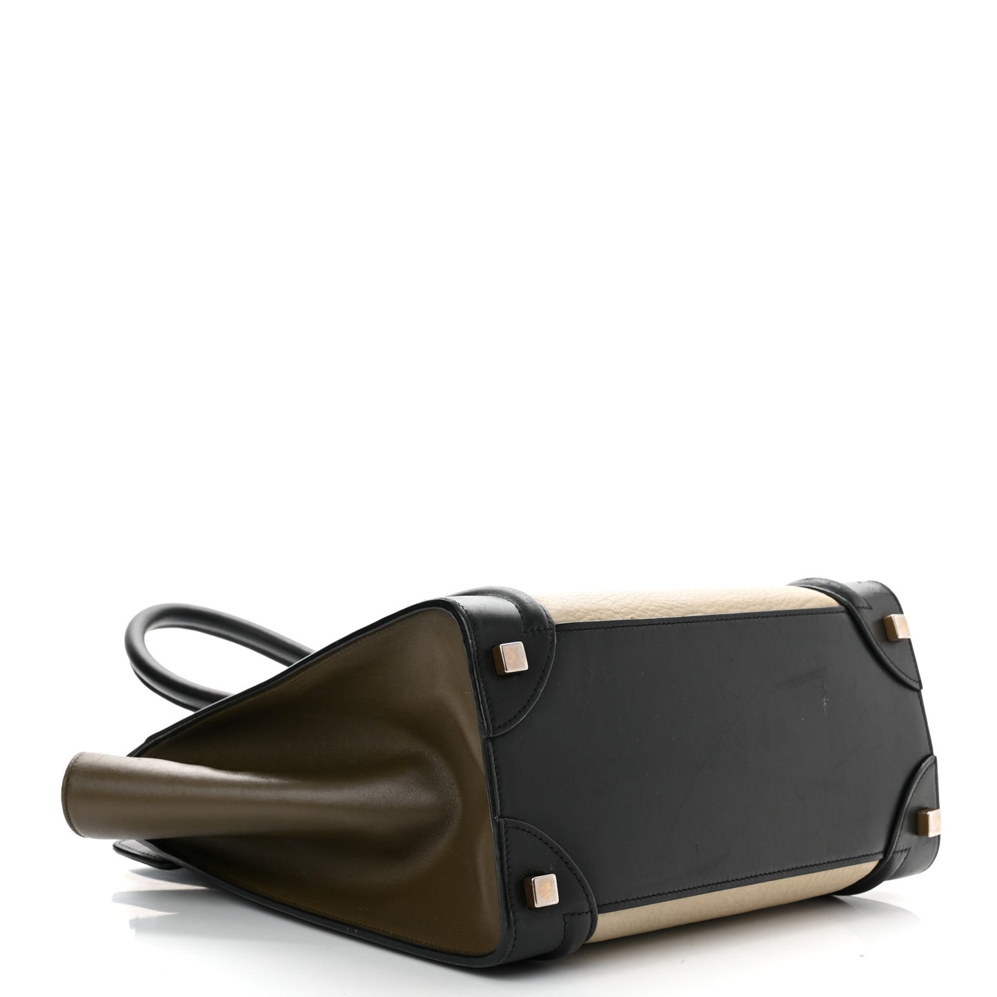 Textured Calfskin Micro Tri-Color Luggage Olive