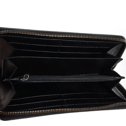 Gucci Monogram Metal Bar Zip Around Wallet Black 5 of 11
