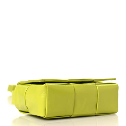 Bottega Veneta Crinkled Lambskin Maxi Intrecciato Extra Mini Cassette Crossbody Bag Acid 4 of 9