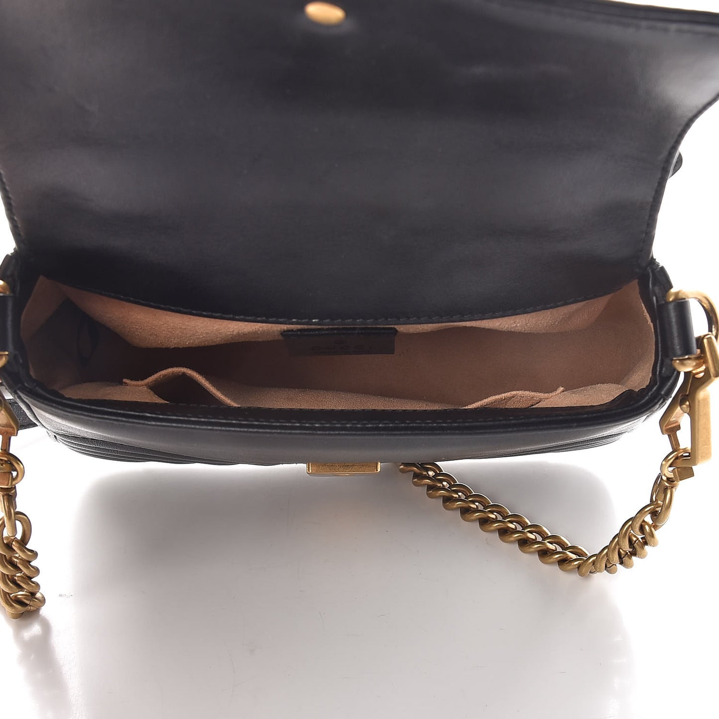 Calfskin Matelasse Mini GG Marmont Top Handle Shoulder Bag Black