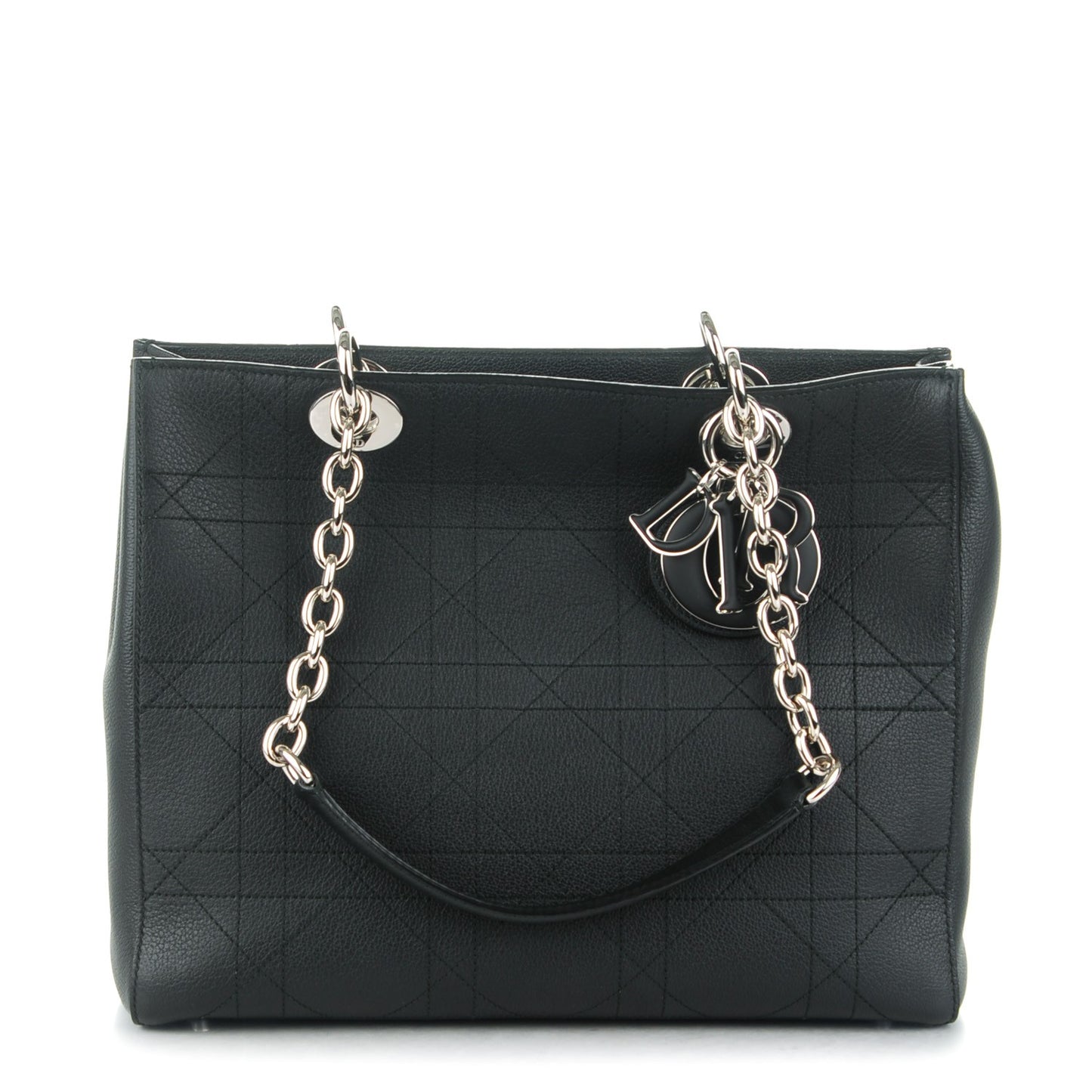 Grained Calfskin Cannage Medium Ultradior Tote Black