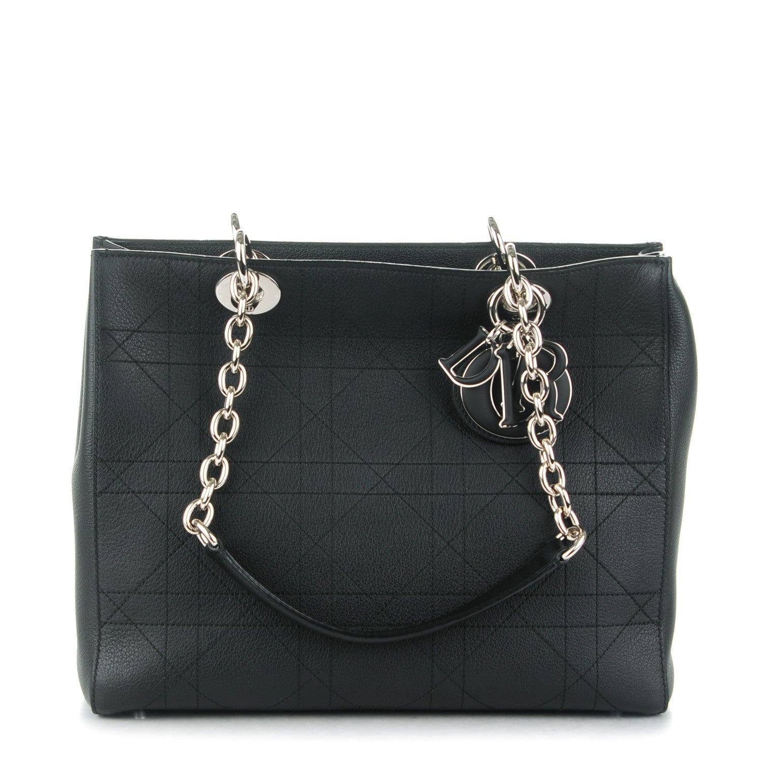 Christian Dior Grained Calfskin Cannage Medium Ultradior Tote Black 1 of 7