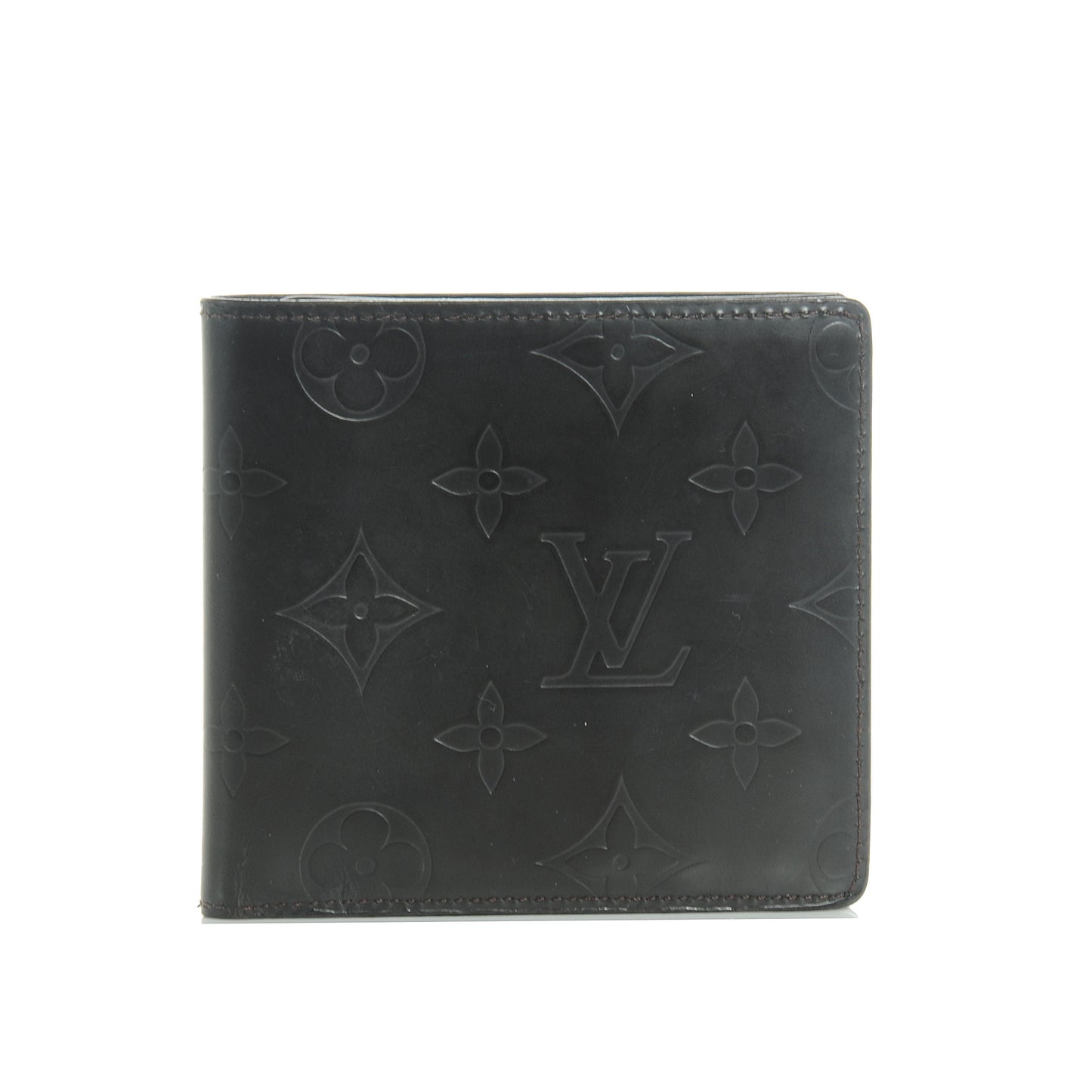 Monogram Glace Compact Wallet Cafe Brown