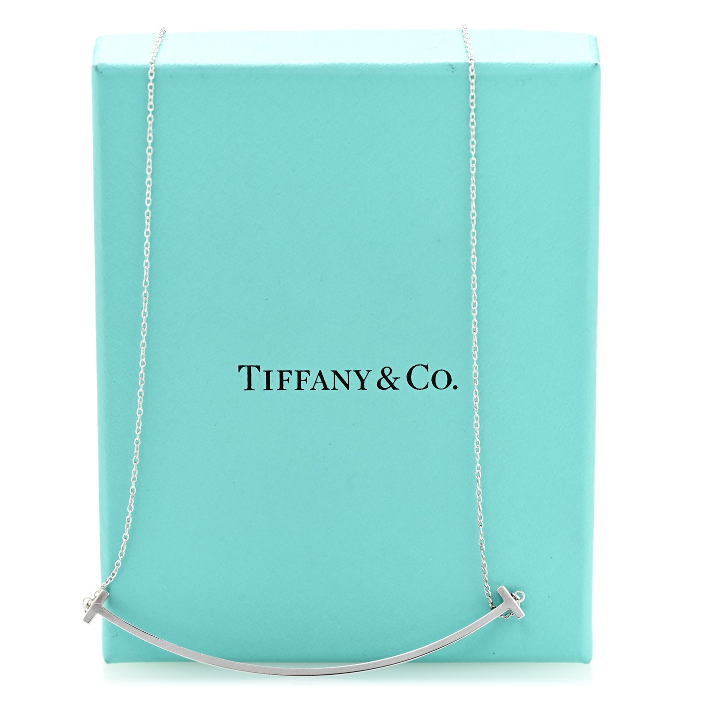 Sterling Silver Large T Smile Pendant Necklace