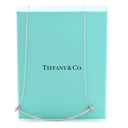 Tiffany Sterling Silver Large T Smile Pendant Necklace 6 of 6