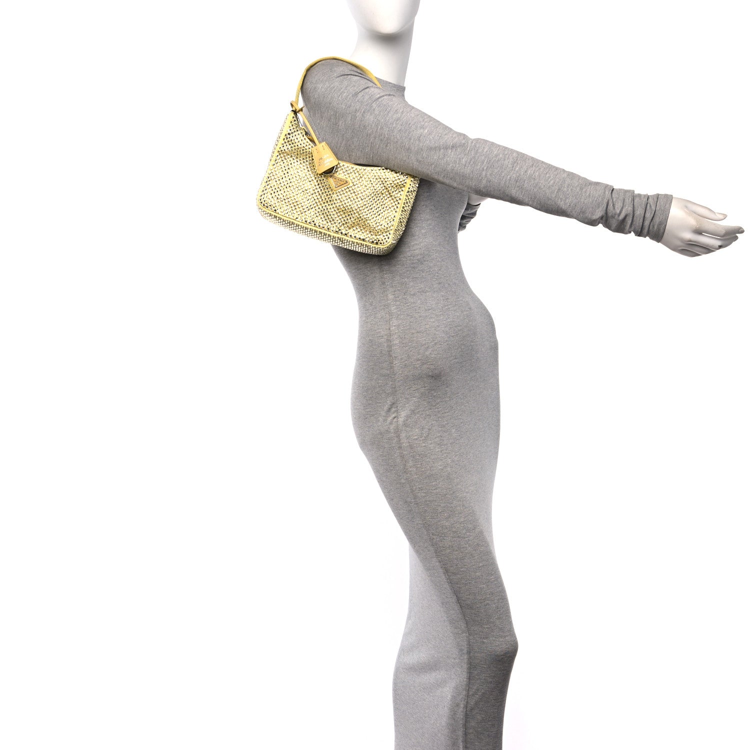 Prada Satin Crystal Mini Re-Edition 2000 Bag Ananas 3 of 10