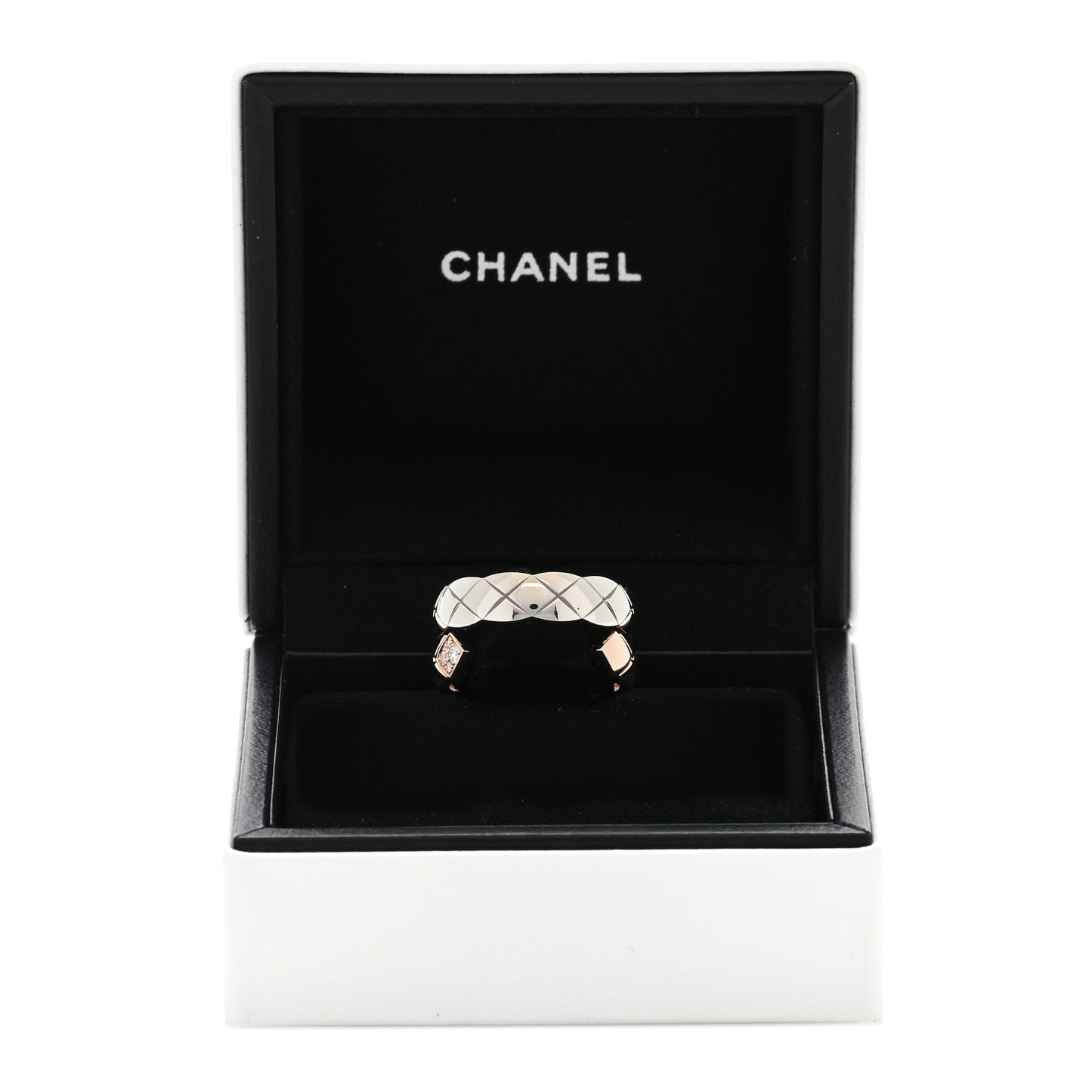 18K White Beige Gold Diamond Coco Crush Toi et Moi Ring 51 5.75