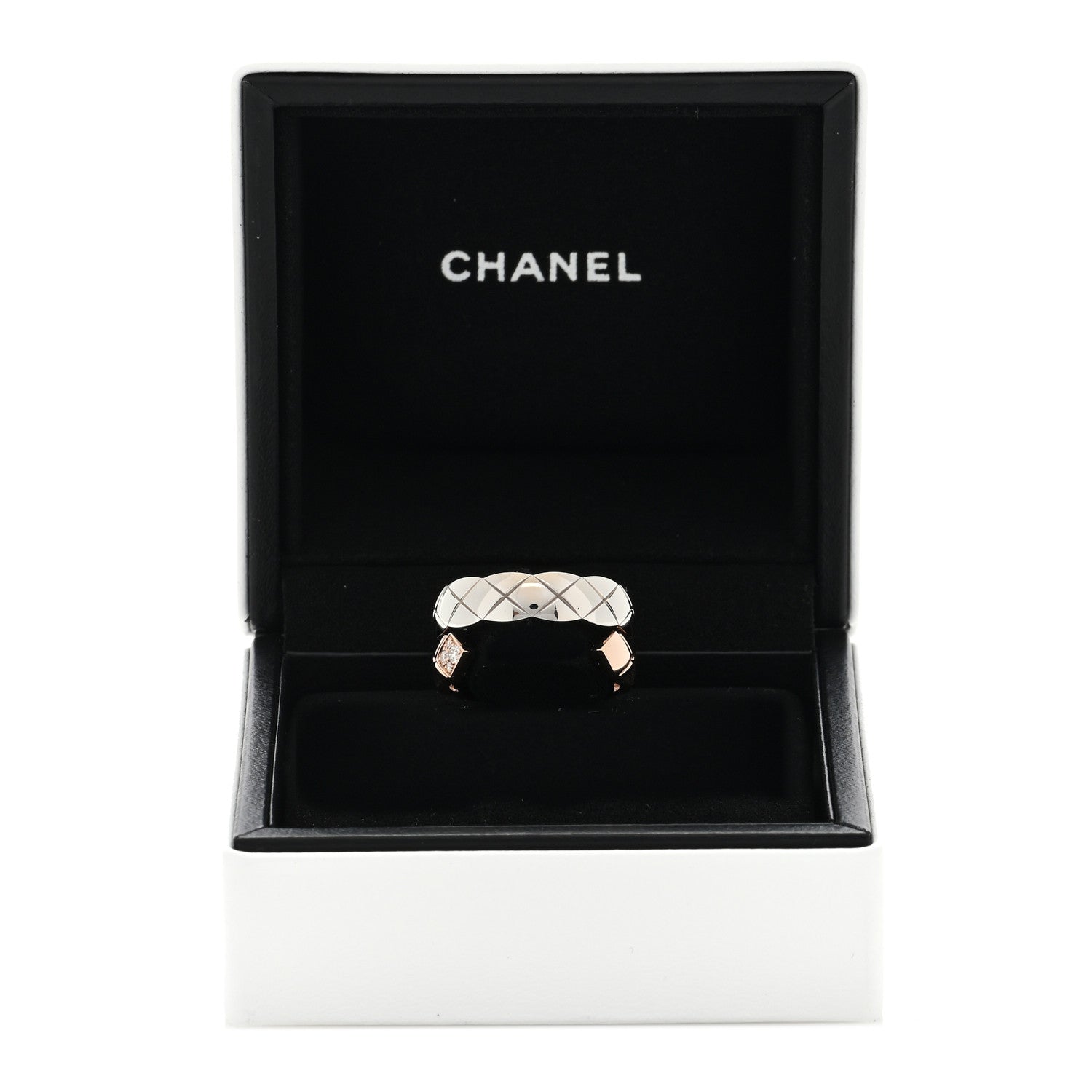 Chanel 18K White Beige Gold Diamond Coco Crush Toi et Moi Ring 51 5.75 5 of 5