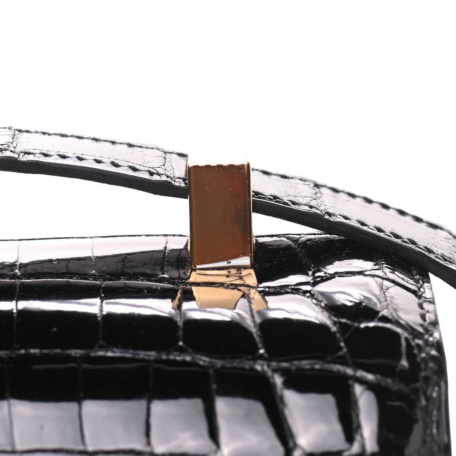 Hermes Shiny Niloticus Crocodile Constance 24 Black 17 of 20