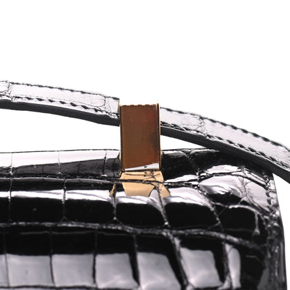 Hermes Shiny Niloticus Crocodile Constance 24 Black 17 of 20