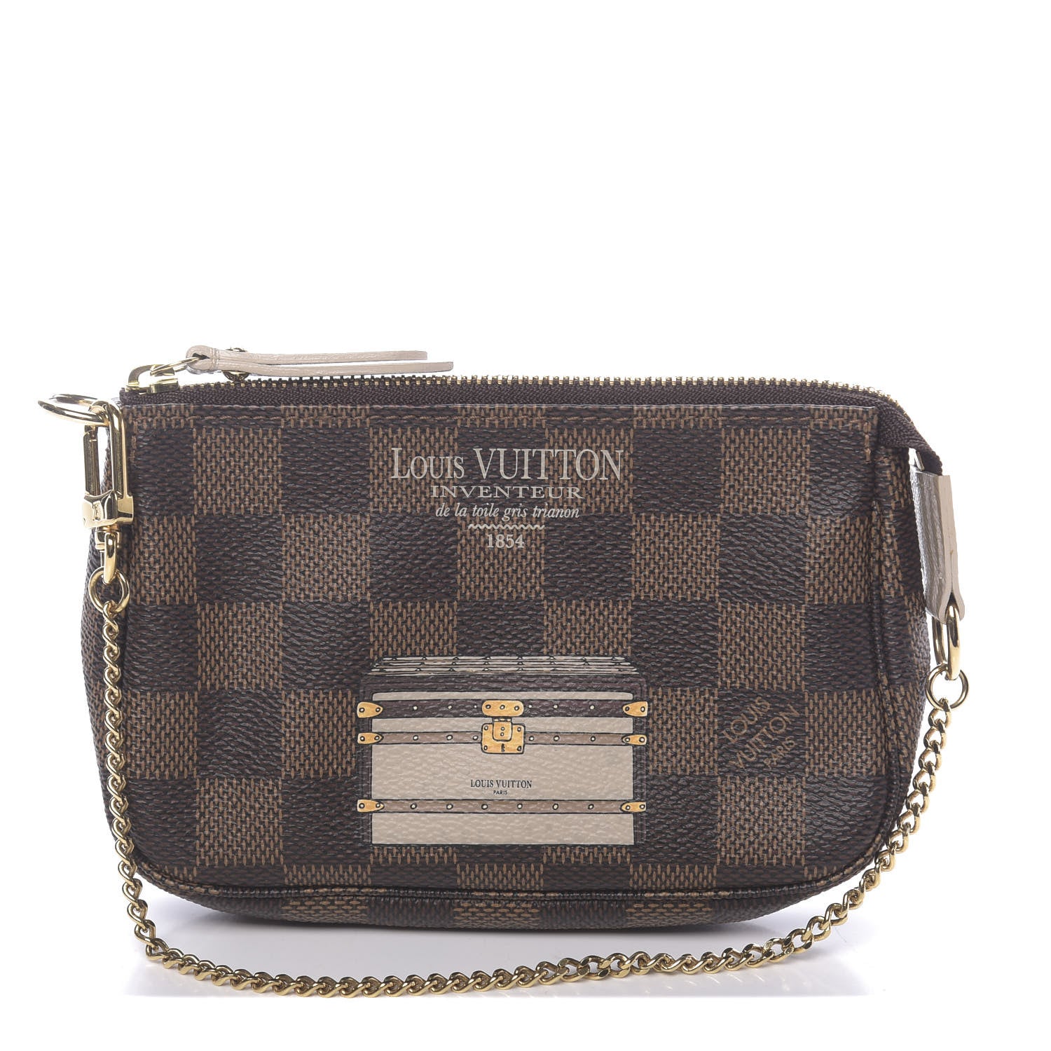 Louis Vuitton Damier Ebene Trunks and Locks Mini Pochette Accessories 1 of 7