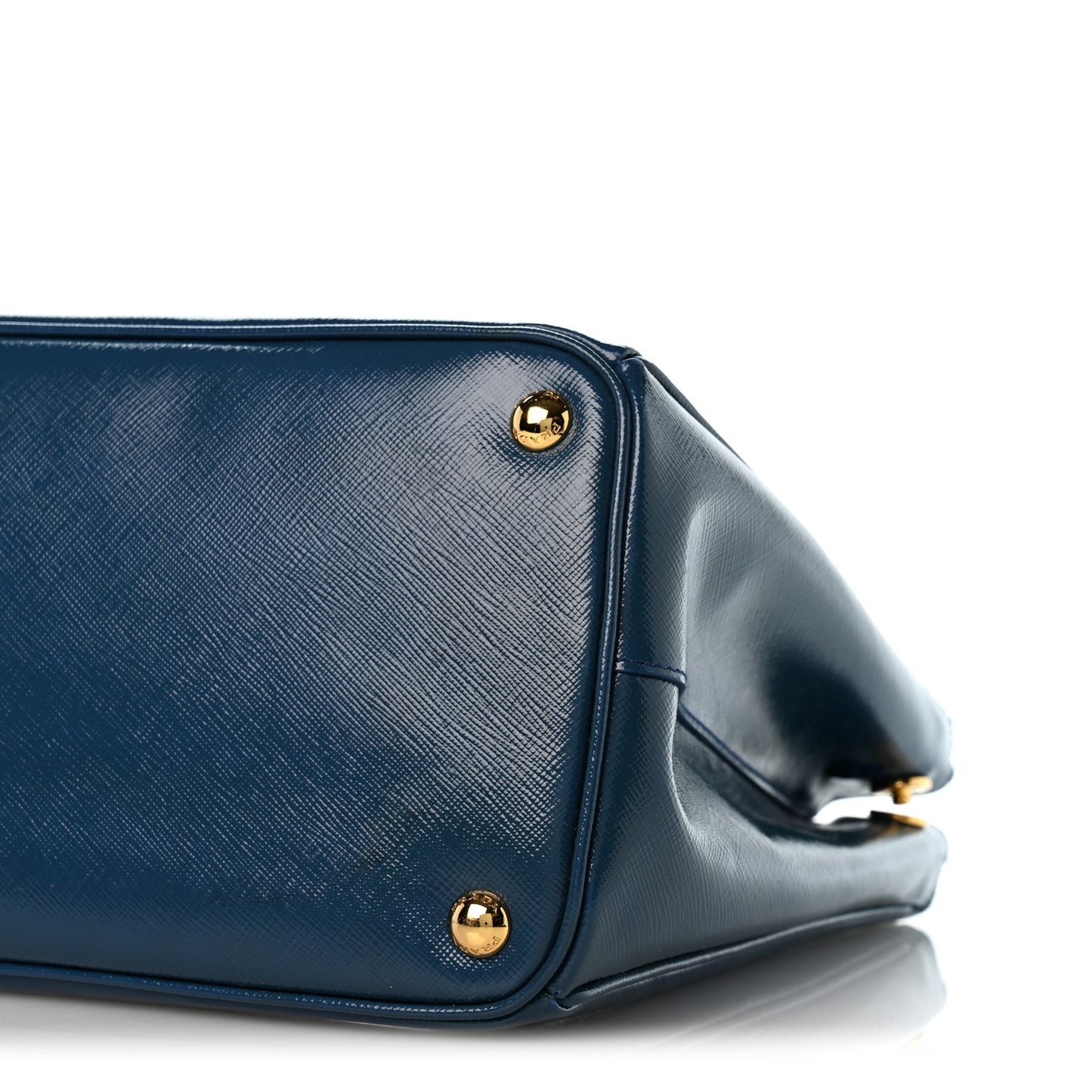 Saffiano Vernice Medium Galleria Double Zip Tote Azzurro