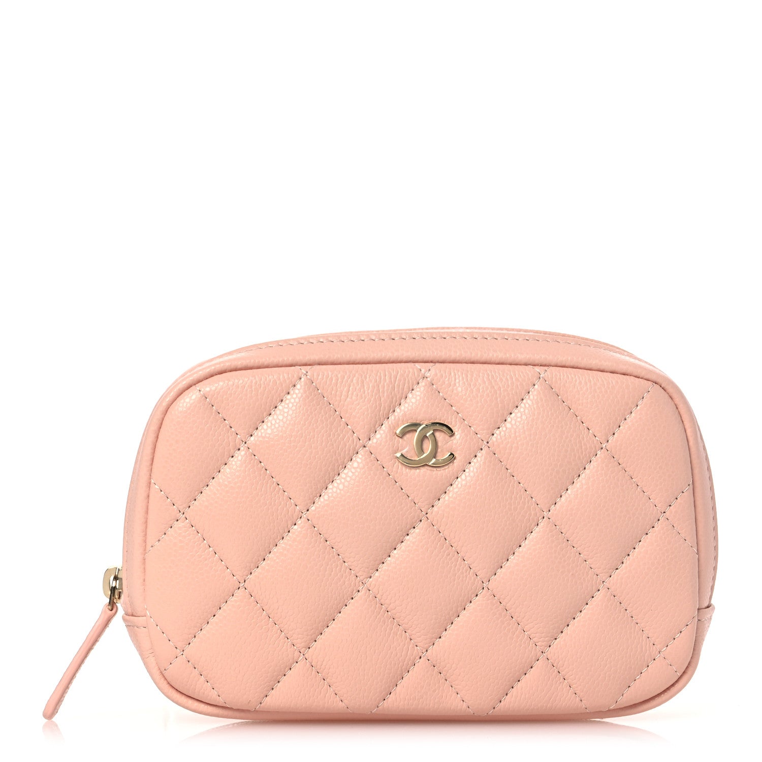 Chanel Caviar Quilted Small Curvy Pouch Cosmetic Case Light Pink 1 of 7