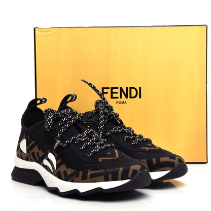 Fendi Technical Mesh Lycra FFreedom Patchwork Sneakers 38.5 Black Tobacco 11 of 11