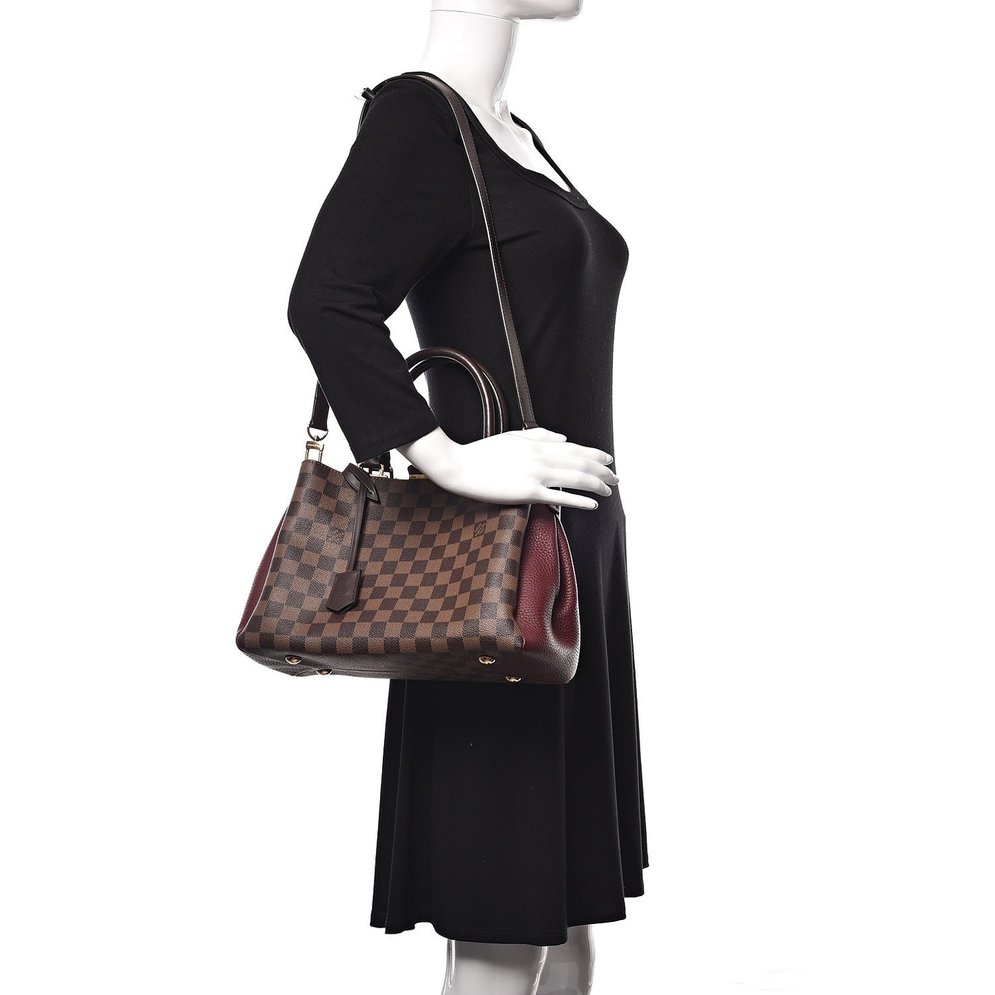 Damier Ebene Cuir Taurillon Brittany Bordeaux