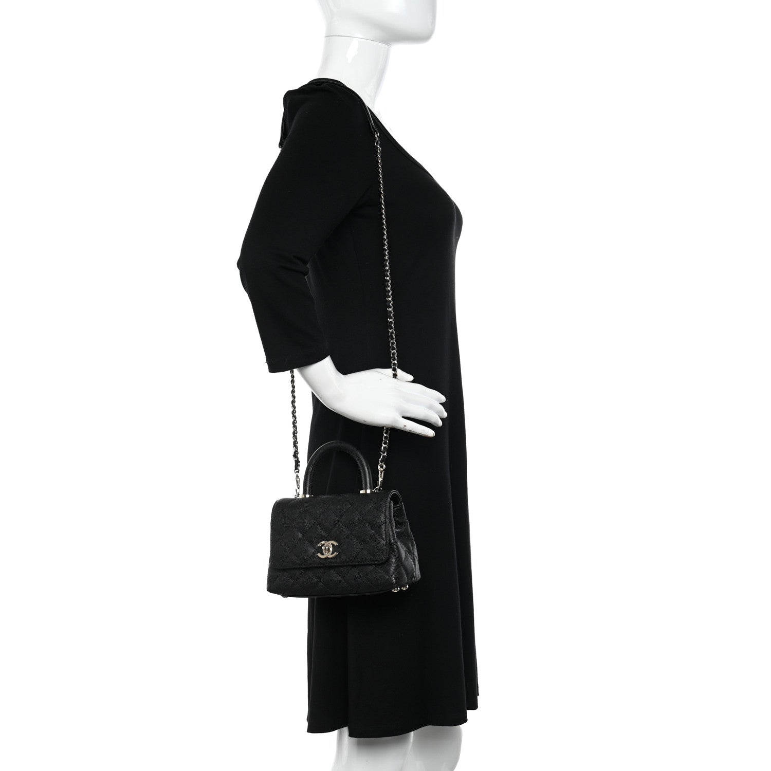 Chanel Caviar Quilted Extra Mini Coco Handle Flap Black 2 of 11