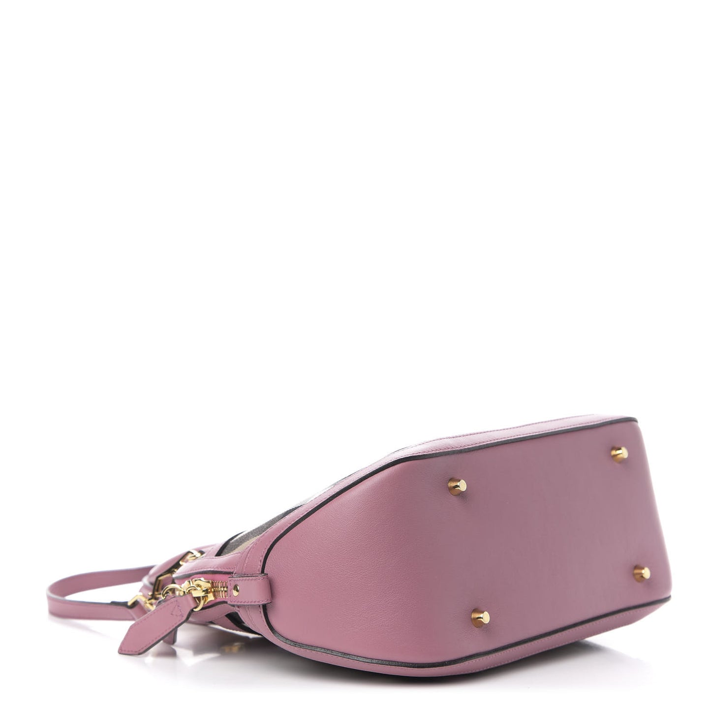 Bridle Calfskin House Check Small Orchard Bowling Bag Pink