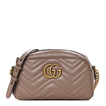 Gucci Calfskin Matelasse Small GG Marmont Chain Shoulder Bag Porcelain Rose 1 of 10