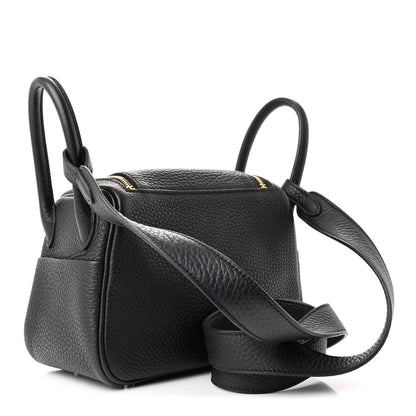 Hermes Taurillon Clemence Mini Lindy 20 Black 3 of 11