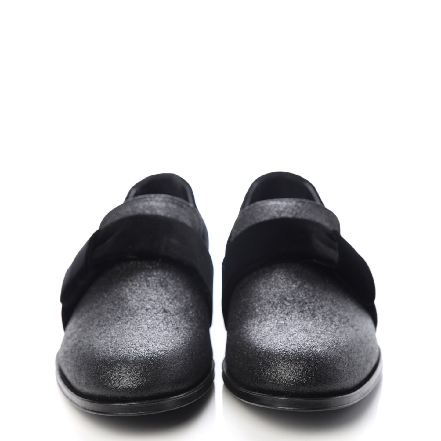 Glitter Velvet Mens John Slip On Loafers 40.5 Black