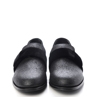 Jimmy Choo Glitter Velvet Mens John Slip On Loafers 40.5 Black 2 of 10
